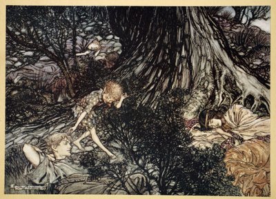 En el suelo Duerme profundamente: Aplicaré A tu ojo, Amante gentil, remedio, ilustración de 